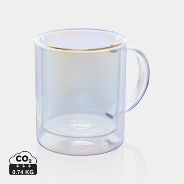 Taza de Lujo Sostenible de Vidrio Galvanizado de Doble Pared Para Personalizar - 330ml