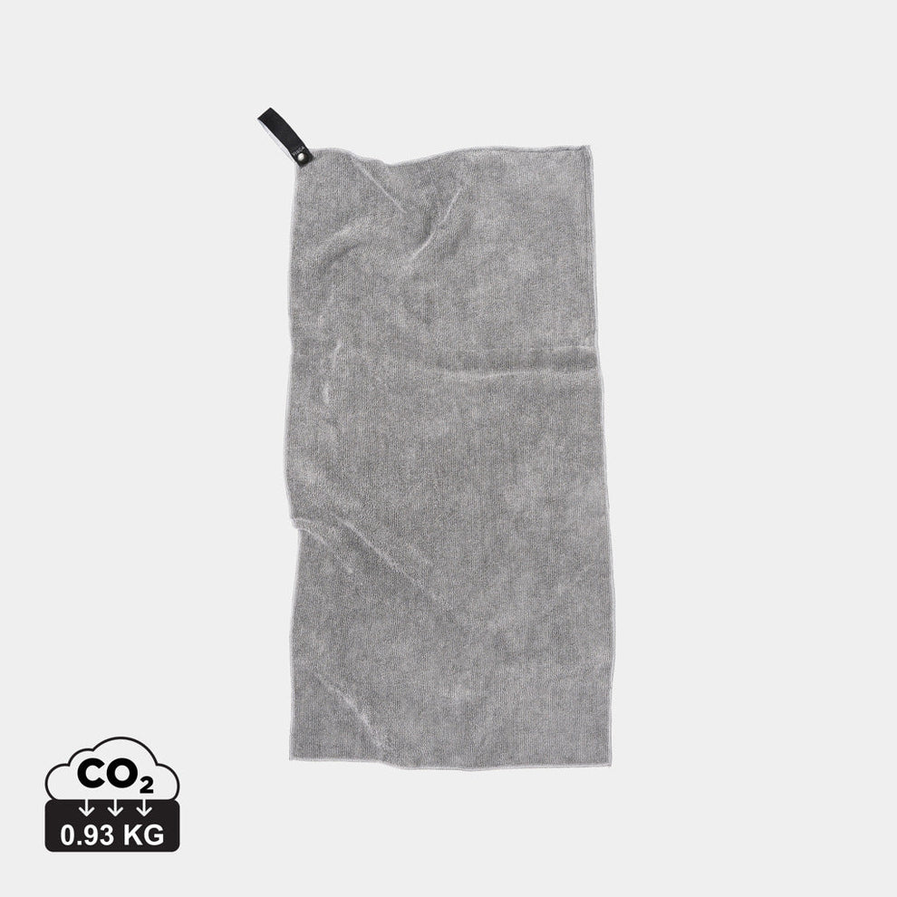 Toalla ecofriendly personalizada de PET reciclado para regalos wellness y eventos deportivos de empresa