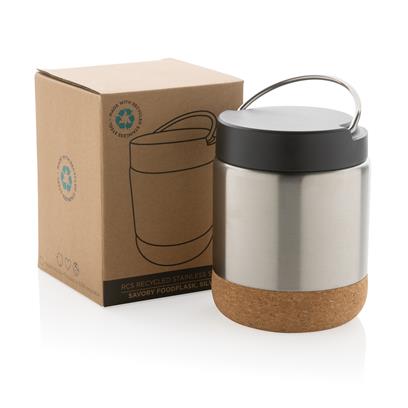 Tupper Ecológico de Acero Inoxidable Reciclado Con Certificado RCS para Personalizar Sin BPA Mantiene Temperatura de Alimentos Durante Horas Savory- 400ml