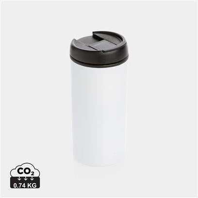 Vaso Take Away Ecológico de Acero Inoxidable Reciclado con Certificado RCS para Personalizar en Amplia Gama de Colores Metro -300ml