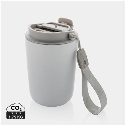Vaso Térmico Ecológico de Acero Inoxidable Reciclado con Certificado RCS y Cordón de Transporte En Varios Colores Para Personalizar Cuppa