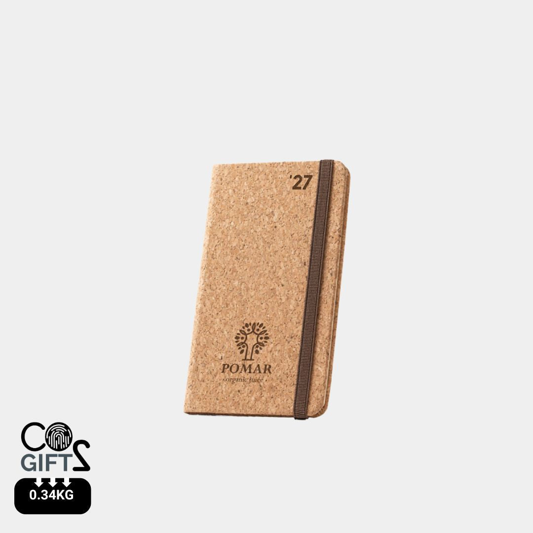 Agenda 2027 de bolsillo Pomar de corcho natural personalizada para empresas