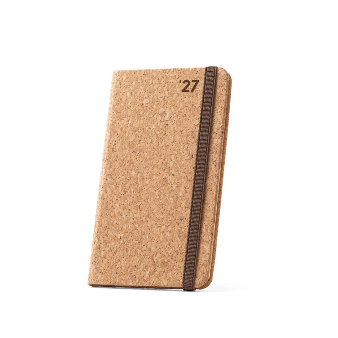 Regalo promocional sostenible con agenda compacta y papel FSC™ color marfil