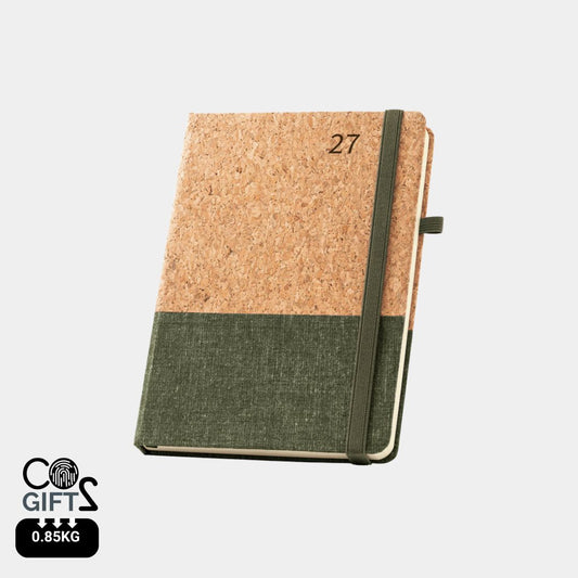 Agenda 2027 Quental A5 de corcho y lino personalizada para empresas