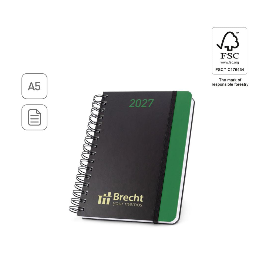 Merchandising para empresas con agenda reciclada elegante y funcional
