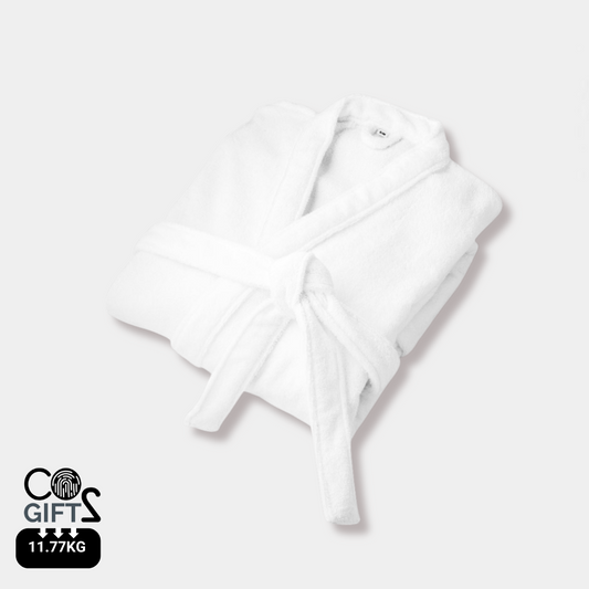 Albornoz sostenible de algodón reciclado con certificación OEKO-TEX®