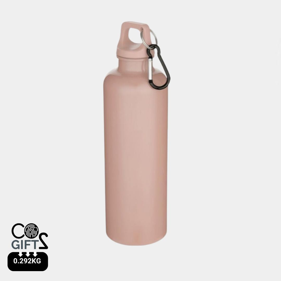 Botella azul claro reciclada certificada RCS con huella carbono 0,292 kg CO2e para empresas responsables