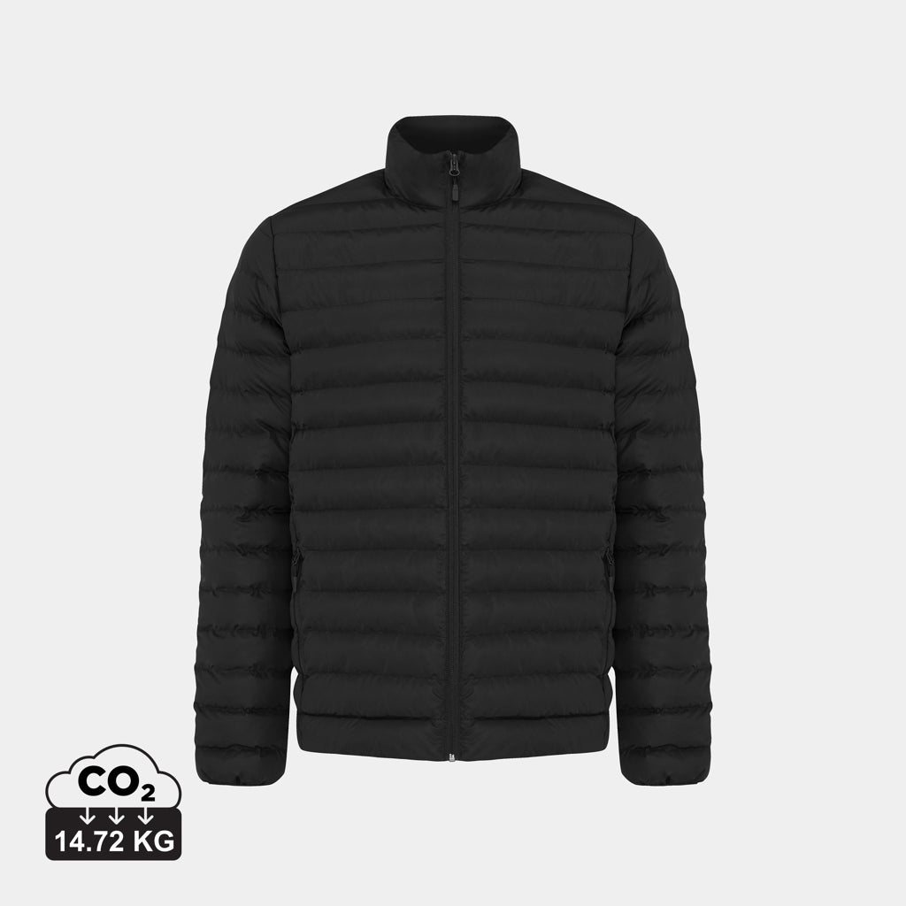 Chaqueta acolchada hombre poliester reciclado IQONIQ Maiko con trazabilidad AWARE blockchain certificacion OEKO TEX ideal ropa corporativa sostenible empresas