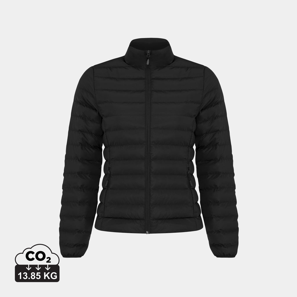 Chaqueta sostenible mujer  negro
utilizada como ropa corporativa ESG onboarding empleados empresas responsables