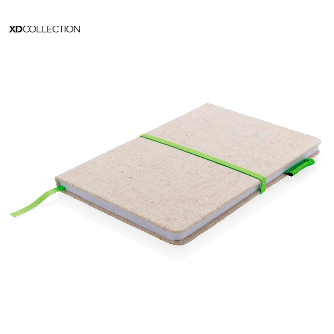 Libreta con Tapas de Algodón Yute Ecológico para Personalizar y Hojas de Bambú con Distintivo ECO A5