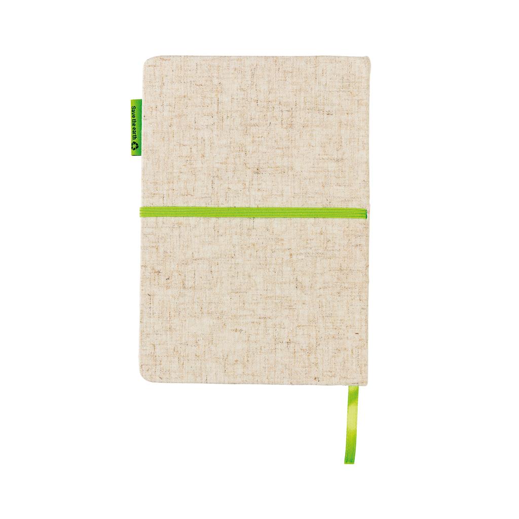 Libreta con Tapas de Algodón Yute Ecológico para Personalizar y Hojas de Bambú con Distintivo ECO A5