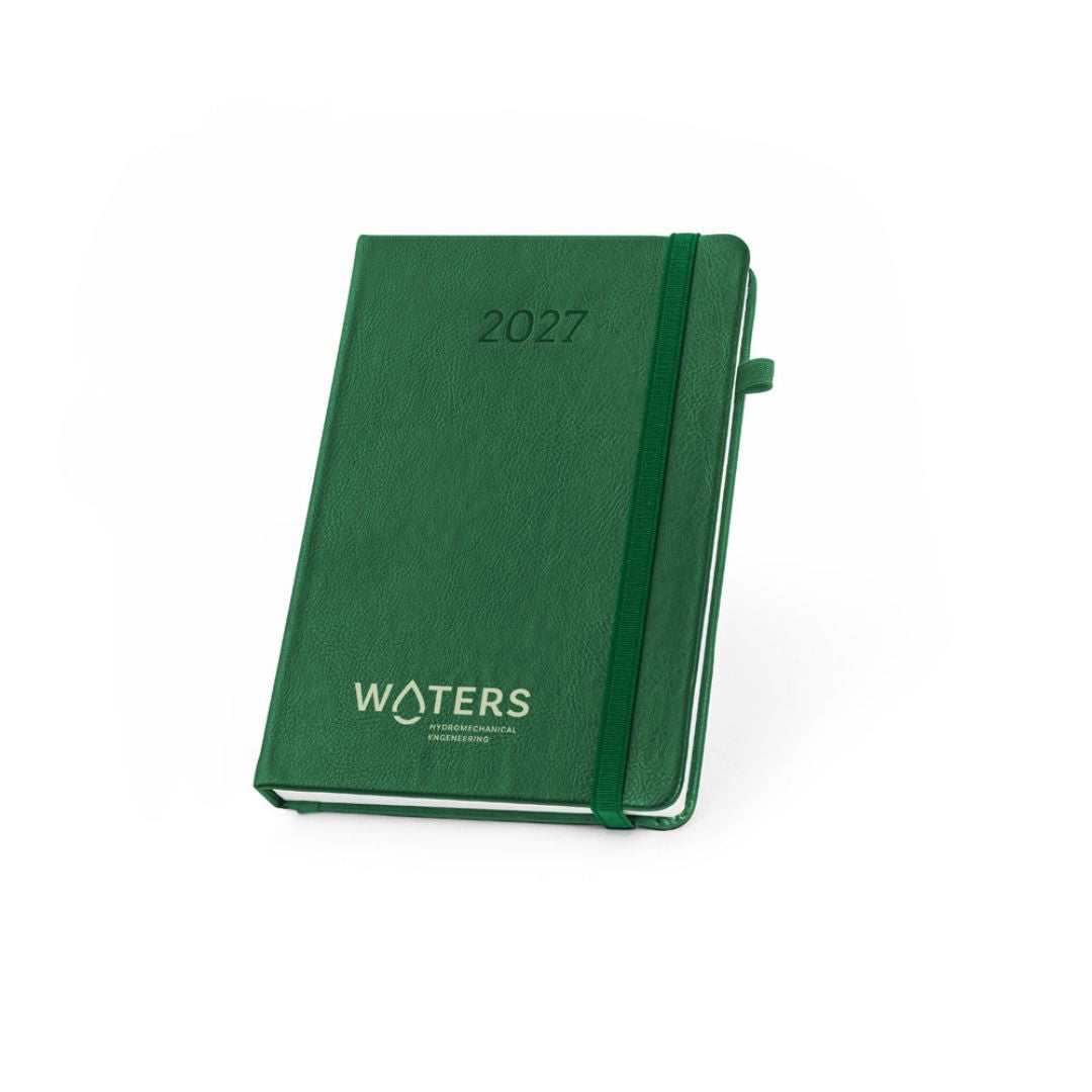 Agenda Waters 2027 personalizada con logo para campañas de branding