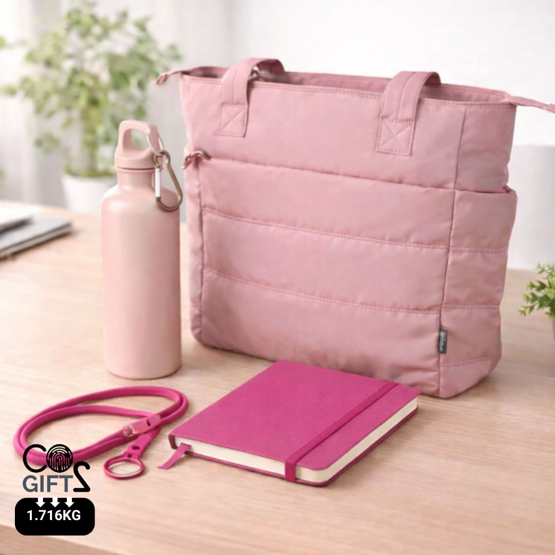 Tote acolchada Puffer de poliéster reciclado GRS para portátil de hasta 15,6 pulgadas